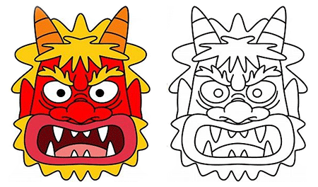 鬼 塗り絵 無料ダウンロード 子供が泣きだす怖いお面も(￣ ￣;)