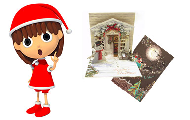既製品のクリスマスカードも既製品ならではの豪華さがあって確かに素敵